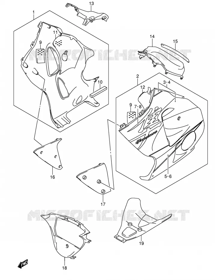 SABOT (MODELE K5) Suzuki MOTO 1300 HAYABUSA 2005  GSX1300RU1K5(E2)