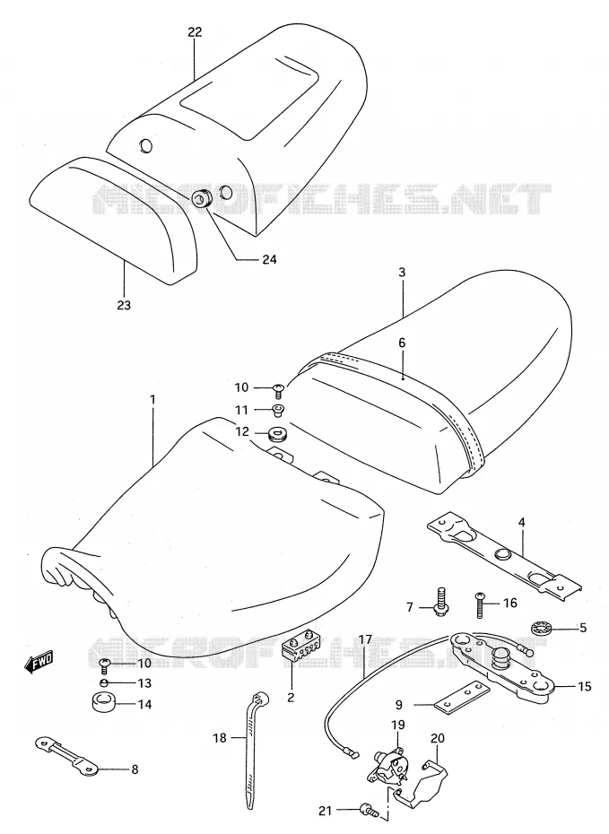 SELLE (MODELE N/P) Suzuki MOTO 750 GSX-R 1994  GSX-R750WR(E28)