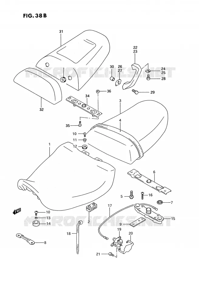 SELLE (MODELE S) Suzuki MOTO 750 GSX-R 1993  GSX-R750WP(E2)