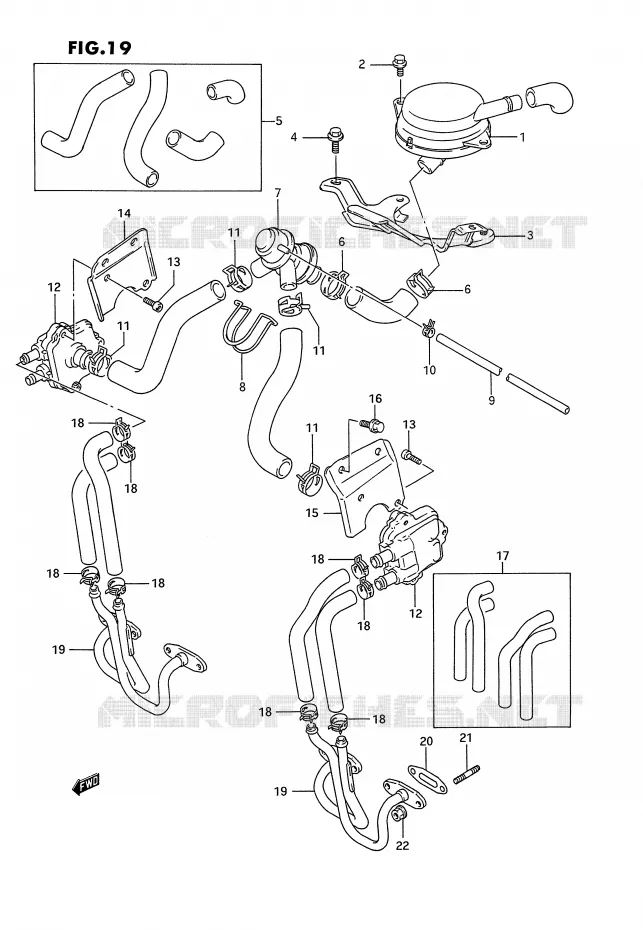 SYSTÈME DE RECYCLAGE GAZ D'ECHAPPEMENT (E18,E39) Suzuki MOTO 1100 GSX-G 1991  GSX1100GM(E2)