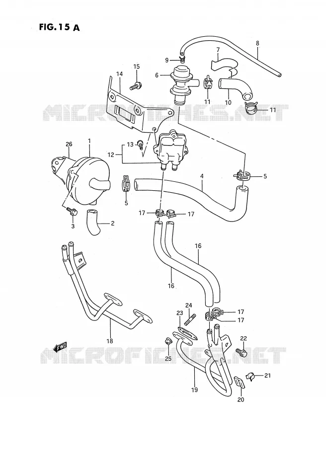 SYSTÈME DE RECYCLAGE GAZ D'ECHAPPEMENT (MODELE K/L/M/N/P/R E18,MODELE M/N E39) Suzuki MOTO 1100 GSX-F 1993  GSX1100FP(E2)