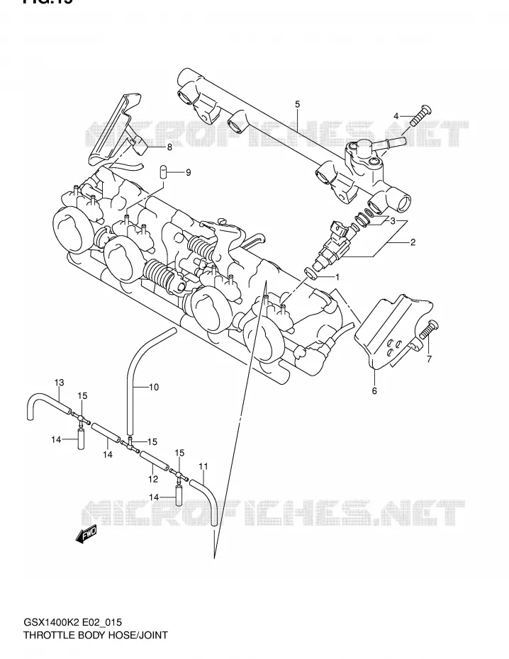 SYSTÈME D'INJECTION (MODELE K2) Suzuki MOTO 1400 GSX 2002  GSX1400K2(E2)
