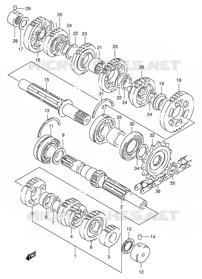 TRANSMISSION (GSX-R400RFL/RFM) Suzuki MOTO 400 GSX-R 1994  GSX-R400RR(E30)
