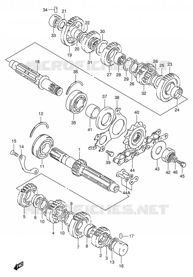 TRANSMISSION Suzuki MOTO 1100 GSX-R 1996  GSX-R1100WT(E2)