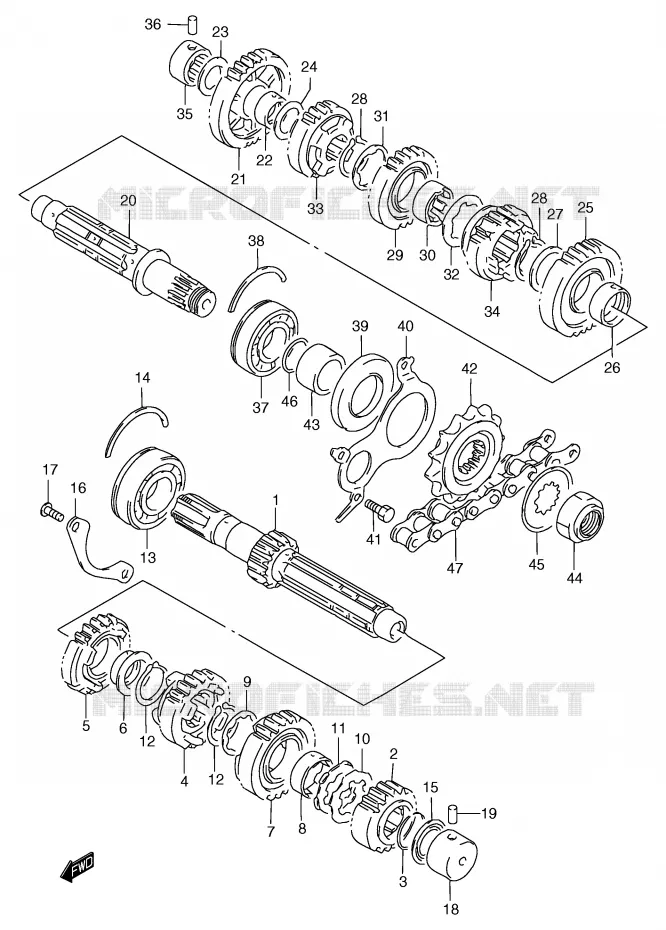 TRANSMISSION Suzuki MOTO 1200 BANDIT 2000  GSF1200SAY(E2)