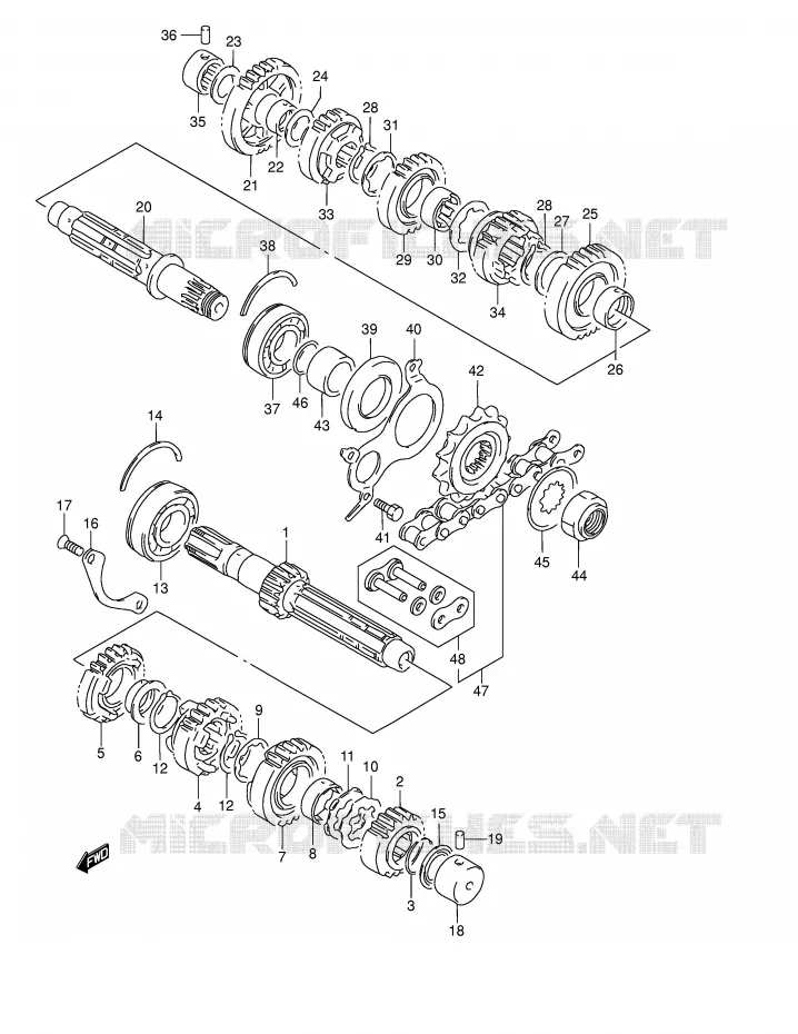 TRANSMISSION Suzuki MOTO 1200 BANDIT 2005  GSF1200ZK5(E2)