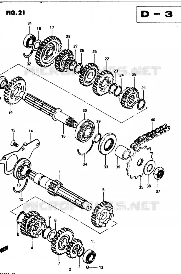 TRANSMISSION Suzuki MOTO 250 GSX 1982  GSX250EZ(Z/D)