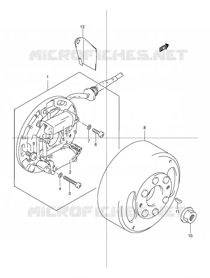 ALLUMAGE ROTOR - STATOR Suzuki QUAD 80 QUADSPORT 2000  LT80Y(P1)