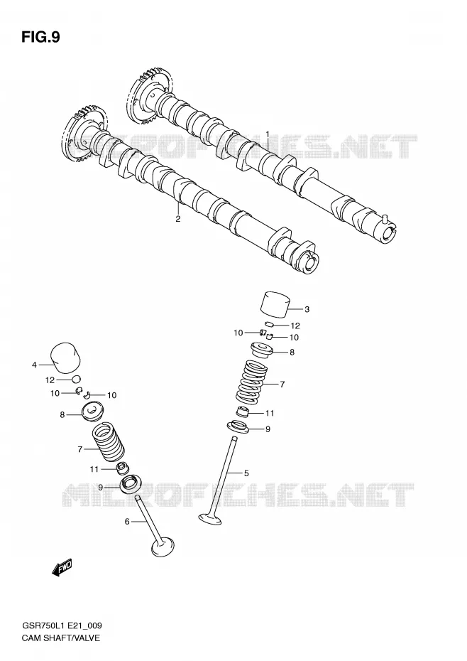 ARBRE A CAMES - SOUPAPES Suzuki MOTO 750 GSR 2011  GSR750UEL1(E21)