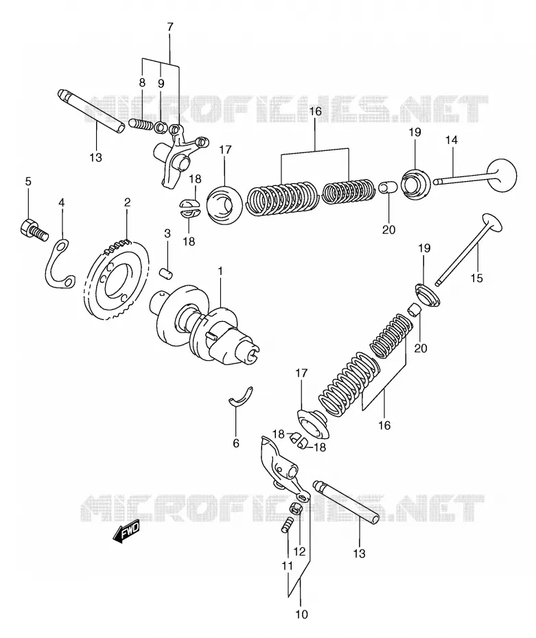 ARBRE A CAMES - SOUPAPES Suzuki SCOOTER 250 BURGMAN 2001  AN250K1(E2)
