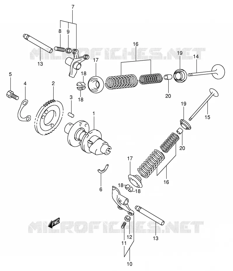 ARBRE A CAMES - SOUPAPES Suzuki SCOOTER 400 BURGMAN 2000  AN400RY(E2)