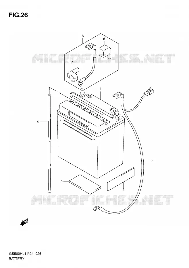 BATTERIE Suzuki MOTO 500 GS-E 2011  GS500HL1(L1)