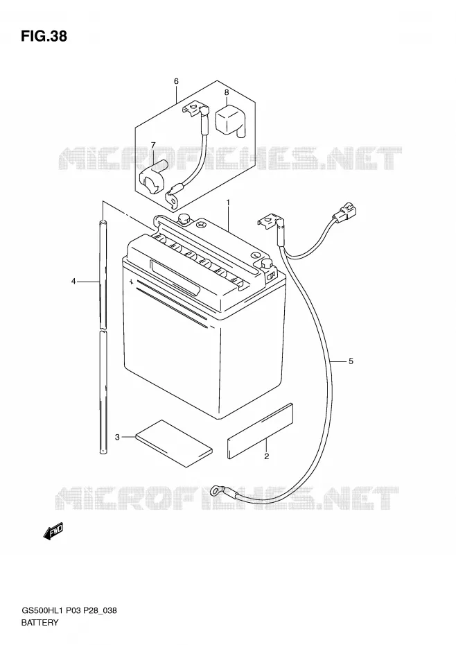 BATTERIE Suzuki MOTO 500 GS-F 2011  GS500FHL1(P3)