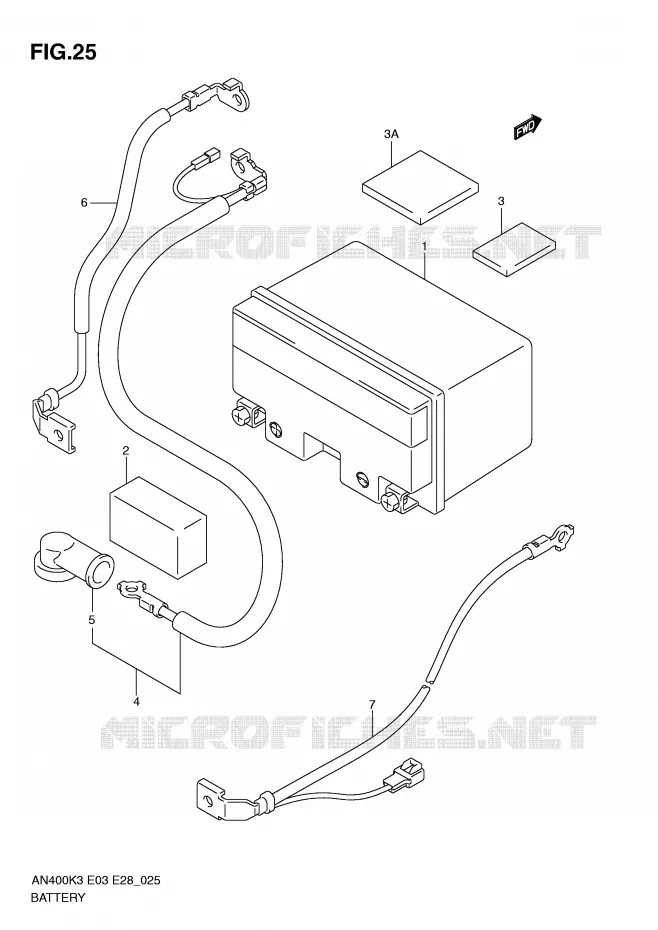 BATTERIE Suzuki SCOOTER 400 BURGMAN 2005  AN400SK5(E3/E28)