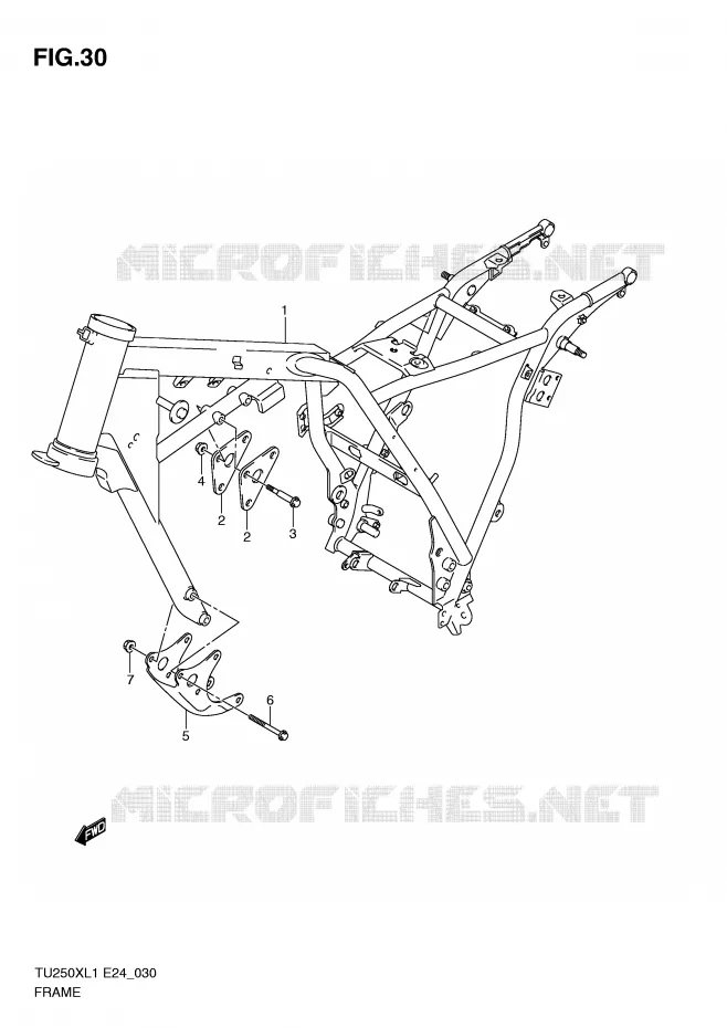 CADRE Suzuki MOTO 250 TU 2011  TU250XL1(E24)
