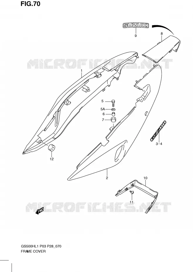 CARENAGES (GS500H P28) Suzuki MOTO 500 GS-E 2011  GS500HKL1(P3)