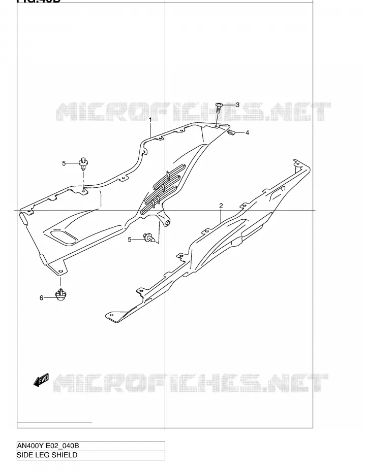 CARENAGES INFERIEUR (MODELE K1) Suzuki SCOOTER 400 BURGMAN 2002  AN400K2(E2)