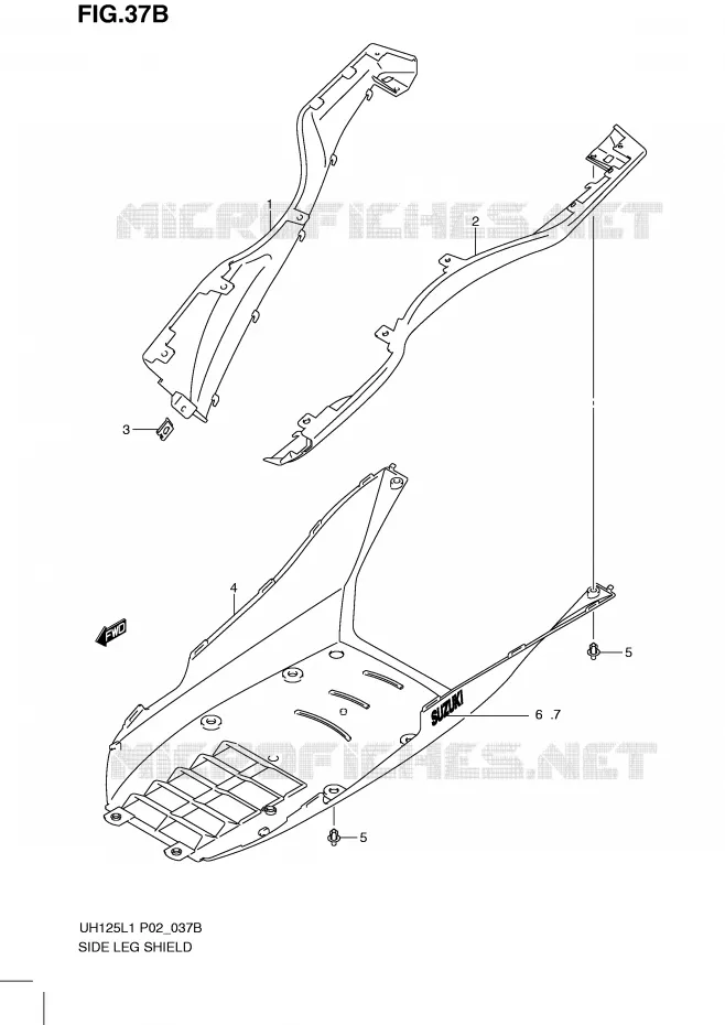 CARENAGES INFERIEURS (MODEL RACING P19) Suzuki SCOOTER 125 BURGMAN 2011  UH125GL1(P2)