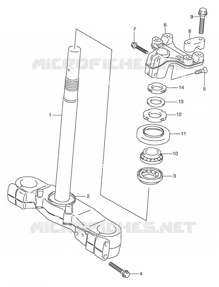 COLONNE DE DIRECTION (MODELE W/X) Suzuki SCOOTER 250 BURGMAN 2000  AN250Y(E2)