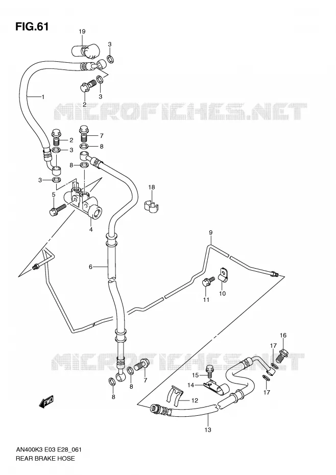 DURITE DE FREIN ARRIERE Suzuki SCOOTER 400 BURGMAN 2005  AN400SK5(E3/E28)