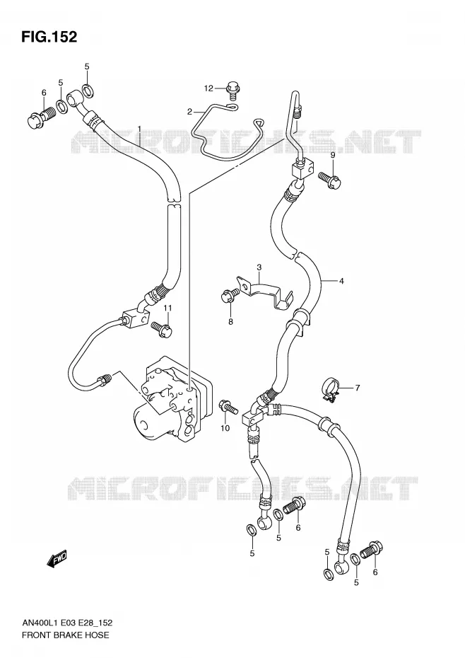 DURITE DE FREIN AVANT (AN400ZAL1 E33) Suzuki SCOOTER 400 BURGMAN 2011  AN400AL1(E03)