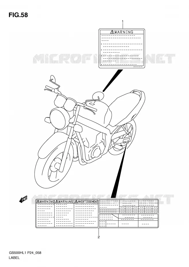 ETIQUETTE (GS500H) Suzuki MOTO 500 GS-F 2011  GS500FHL1(L1)