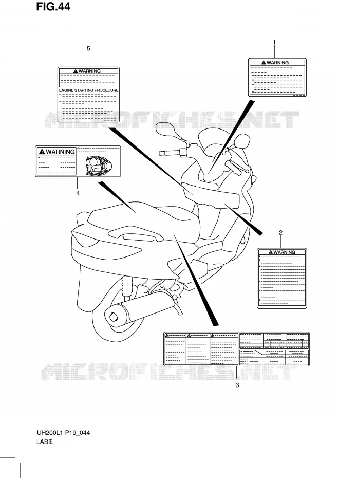 ETIQUETTE Suzuki SCOOTER 200 BURGMAN 2011  UH200GL1(P19)