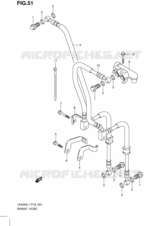 FLEXIBLE DE FREIN Suzuki SCOOTER 200 BURGMAN 2011  UH200L1(P19)