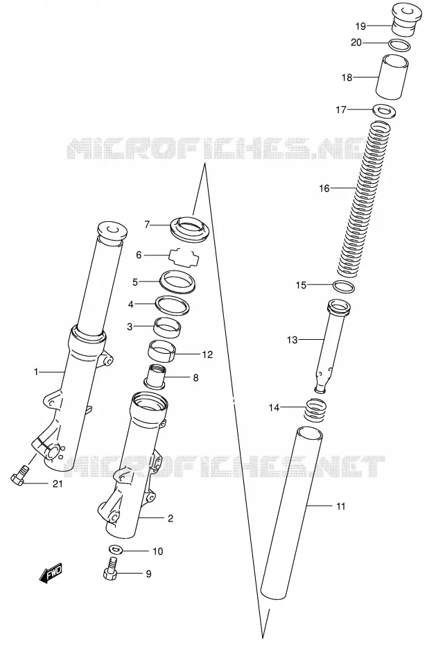 FOURCHE (MODELE X) Suzuki SCOOTER 400 BURGMAN 2000  AN400RY(E2)