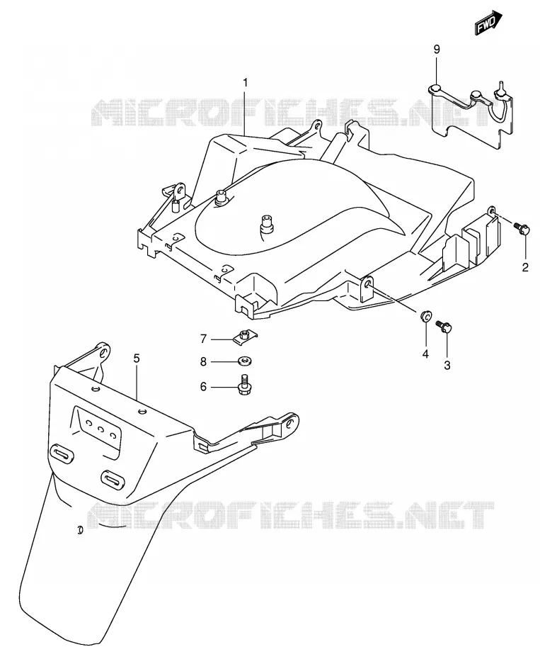 GARDE BOUE ARRIERE (MODELE X/Y) Suzuki SCOOTER 400 BURGMAN 2000  AN400RY(E2)