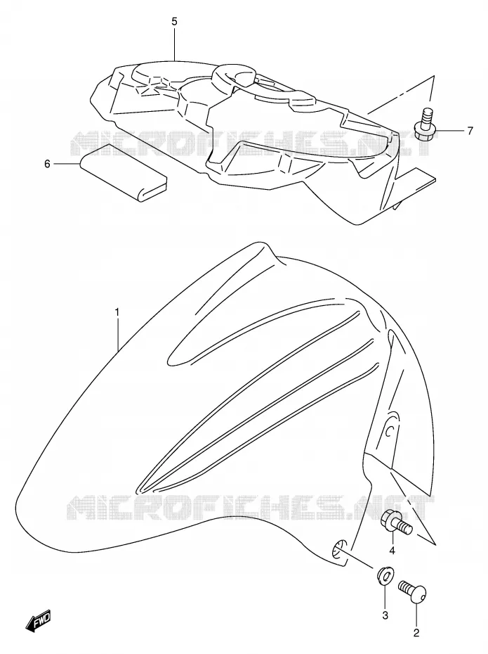 GARDE BOUE AVANT (MODELE K1/K2) Suzuki SCOOTER 250 BURGMAN 2000  AN250Y(E2)