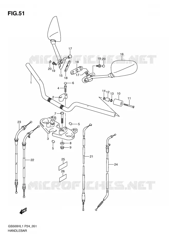 GUIDON (GS500FH) Suzuki MOTO 500 GS-F 2011  GS500FHL1(L1)