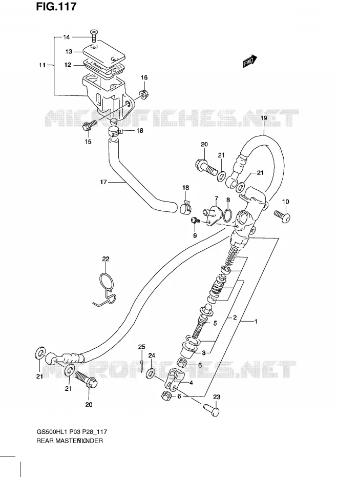 MAITRE CYLINDRE ARRIERE Suzuki MOTO 500 GS-F 2011  GS500FHL1(P3)