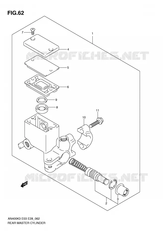 MAITRE CYLINDRE ARRIERE Suzuki SCOOTER 400 BURGMAN 2004  AN400K4(E3/E28)