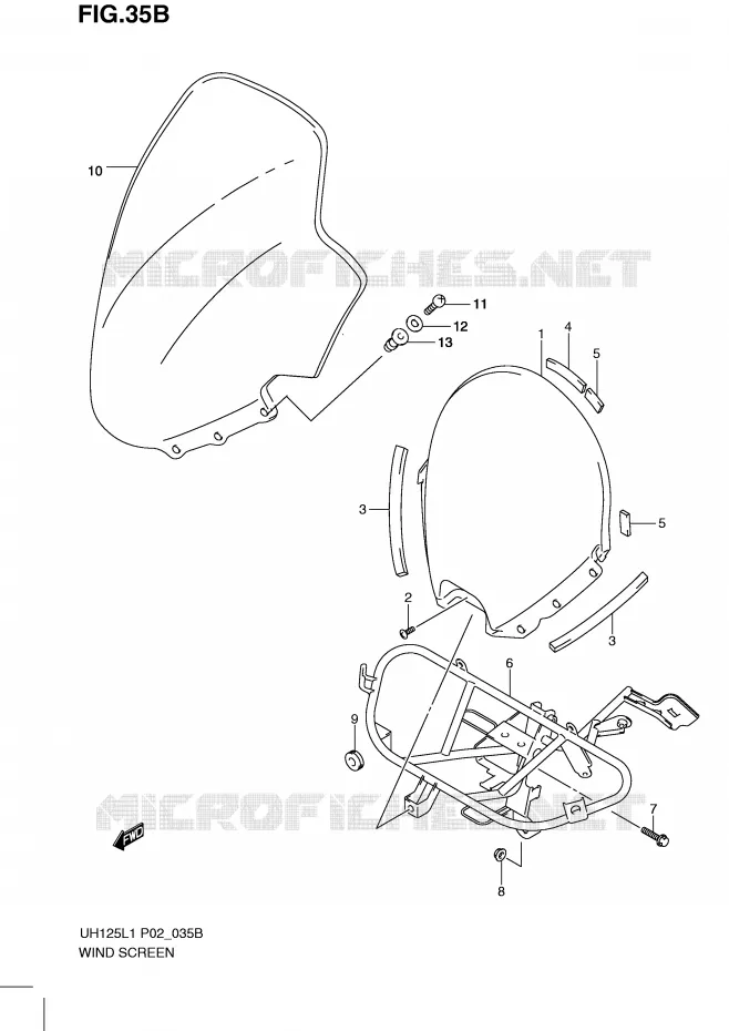 PARE-BRISE (MODEL RACING P19) Suzuki SCOOTER 125 BURGMAN 2011  UH125L1(P2)