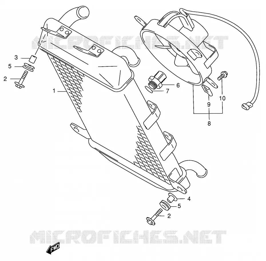 RADIATEUR Suzuki SCOOTER 400 BURGMAN 2000  AN400Y(E2)