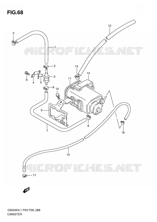RENIFLARD (GS50FH P33) Suzuki MOTO 500 GS-F 2011  GS500FHL1(P3)