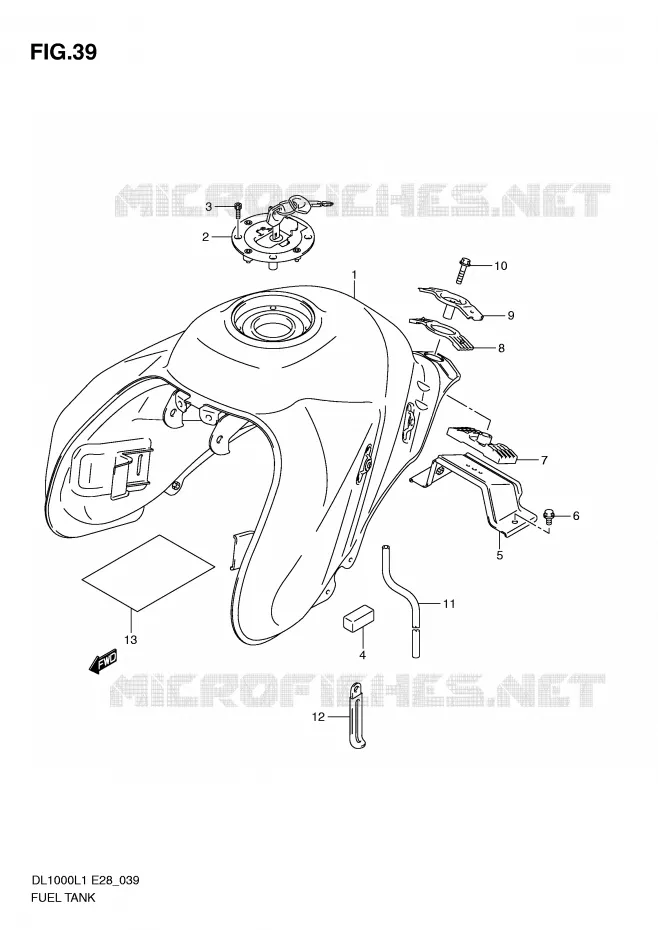RESERVOIR D'ESSENCE Suzuki MOTO 1000 V-STROM 2011  DL1000L1(E28)