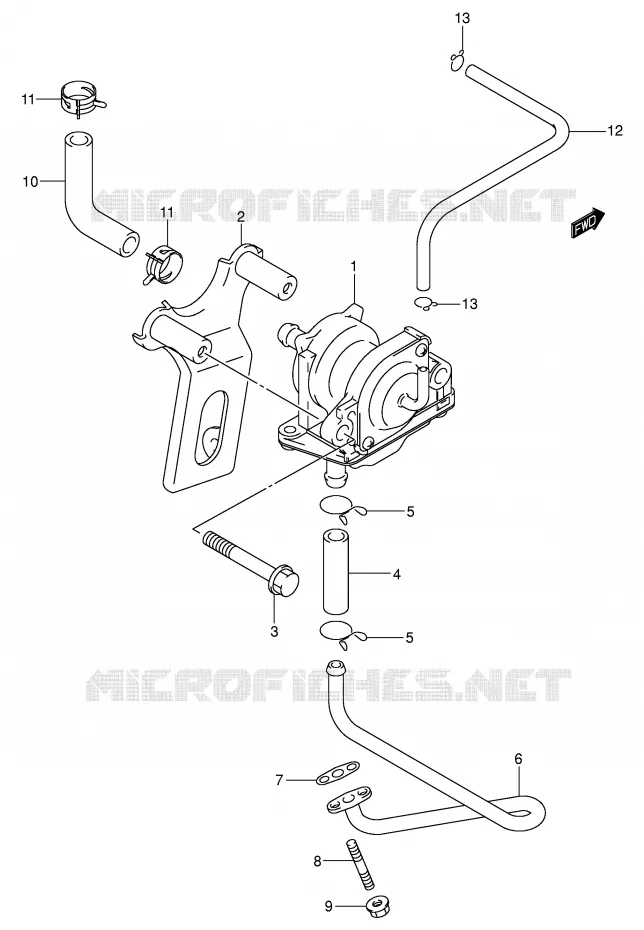 SYSTEME RECYCLAGE GAZ ECHAPPEMENT (AN400K1/K2) Suzuki SCOOTER 400 BURGMAN 2002  AN400RK2(E2)