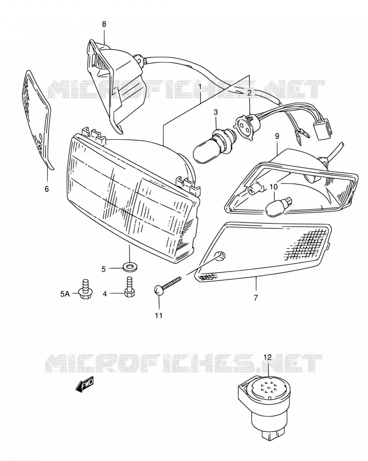 PHARE - CLIGNOTANT AVANT Suzuki SCOOTER 50 AE 1991  AE50M(E24)