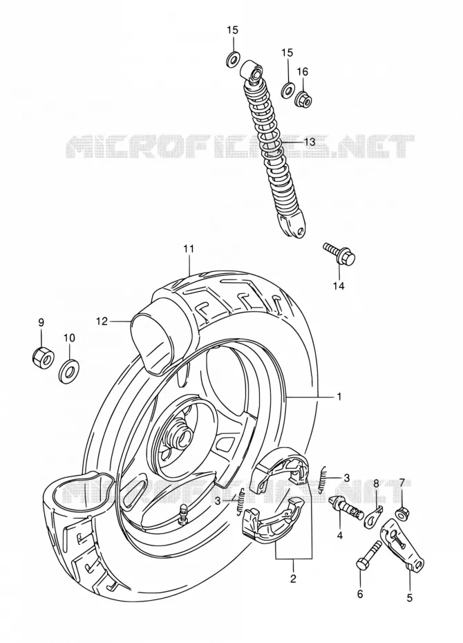 ROUE ARRIERE Suzuki SCOOTER 50 AE 1991  AE50M(E24)