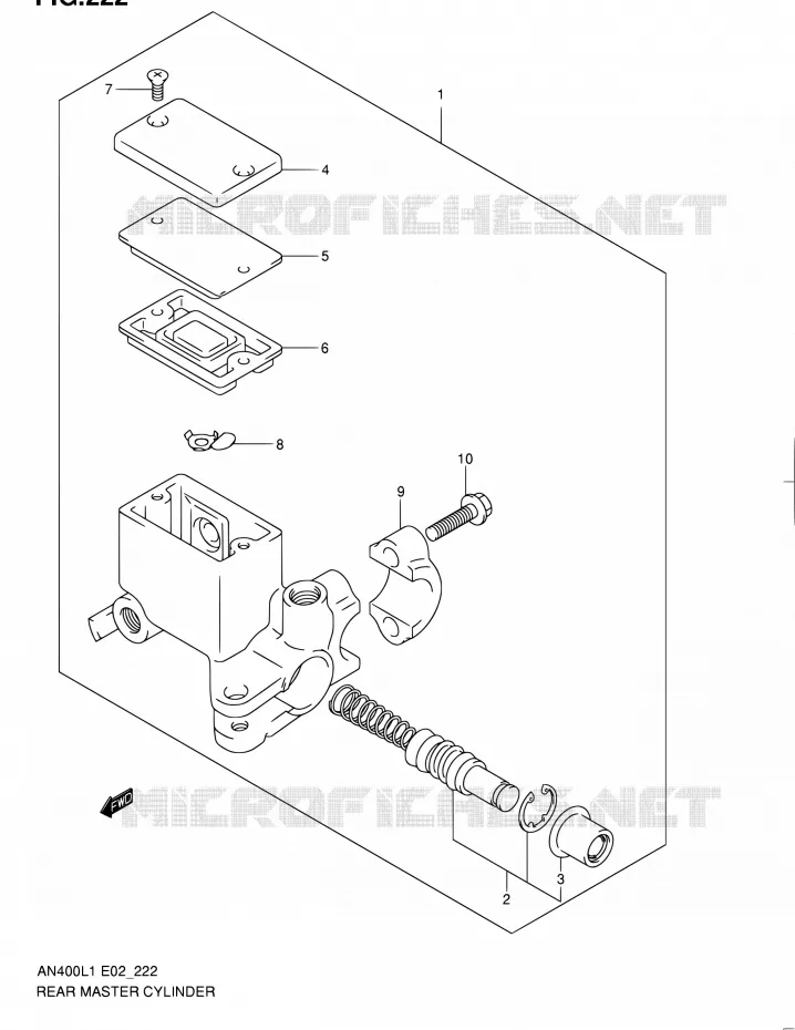 MAITRE CYLINDRE ARRIERE Suzuki SCOOTER 400 BURGMAN 2012  AN400 L1 (E02,E19)