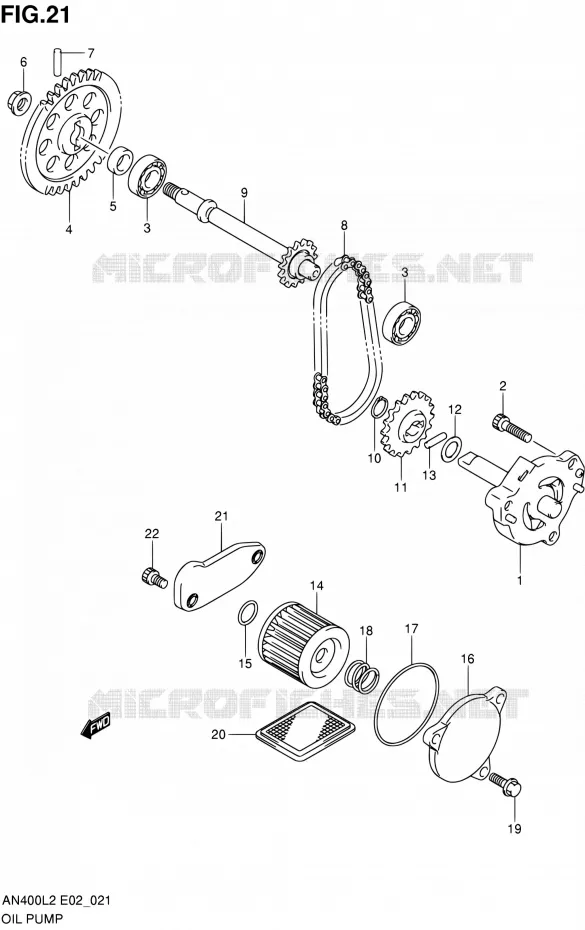 POMPE A HUILE Suzuki SCOOTER 400 BURGMAN 2012  AN400L2(E02,E19)