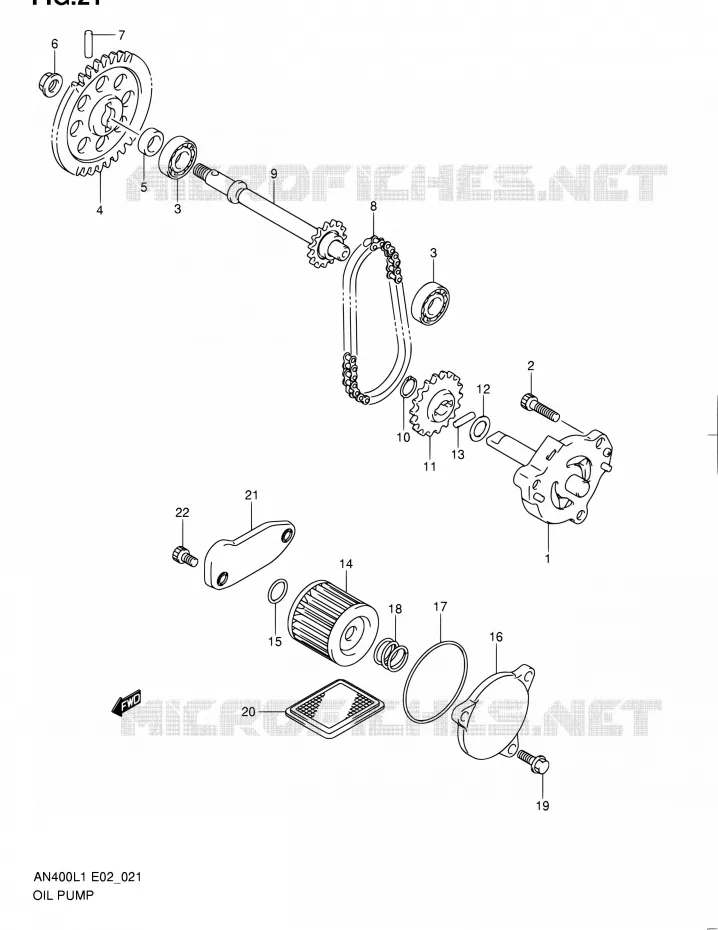 POMPE A HUILE Suzuki SCOOTER 400 BURGMAN 2011  AN400AL1(E19,E24)