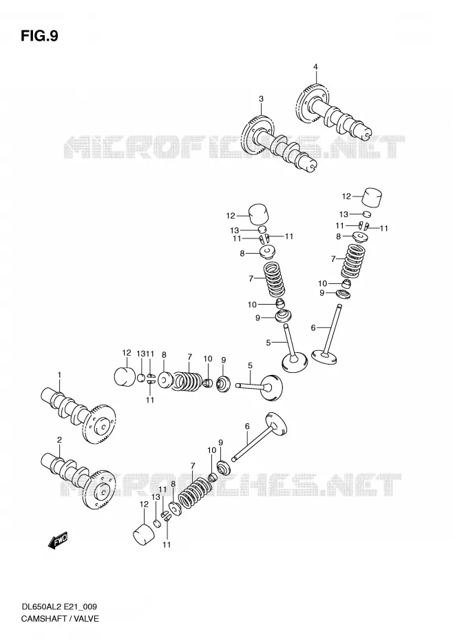 ARBRE A CAMES - SOUPAPES Suzuki MOTO 650 V-STROM 2012  DL650AL2(E21)