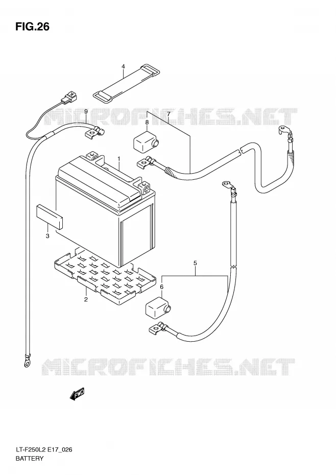 BATTERIE Suzuki QUAD 250 OZARK 2012  LT-F250L2(E17)