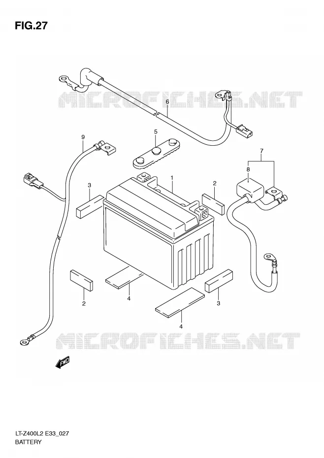 BATTERIE Suzuki QUAD 400 QUADSPORT 2012  LT-Z400L2(E33)
