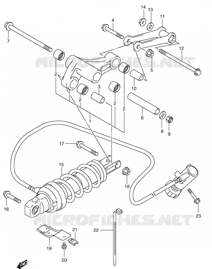BIELLETTE DE SUSPENSION ARRIERE (MODELE Y) Suzuki SCOOTER 400 BURGMAN 2002  AN400K2(E2)