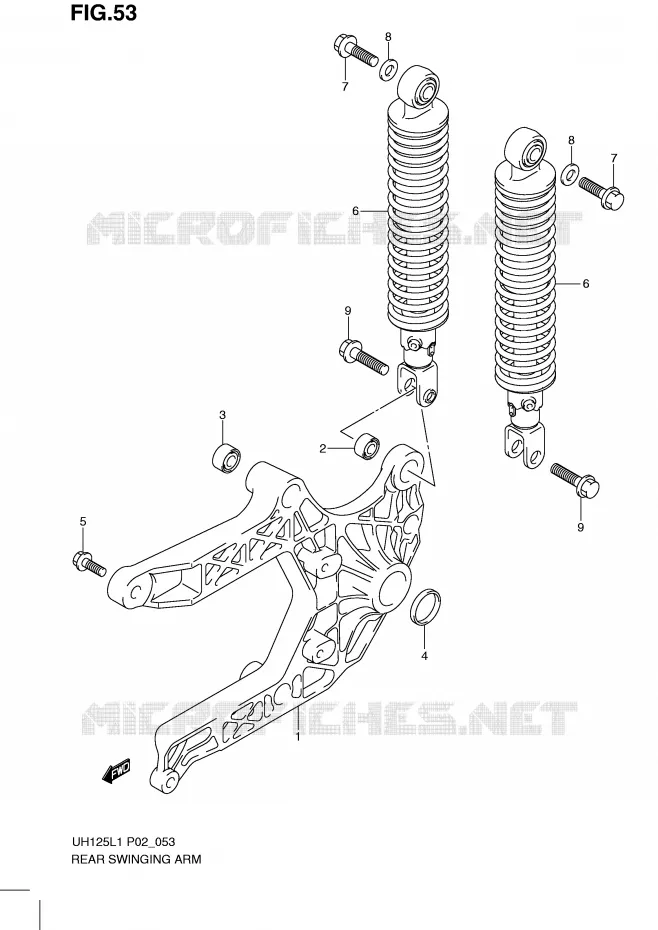 BRAS OSCILLANT ARRIERE Suzuki SCOOTER 125 BURGMAN 2011  UH125GL1(P2)