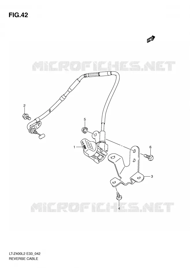 CABLE DE MARCHE ARRIERE Suzuki QUAD 400 QUADSPORT 2012  LT-Z400L2(E33)